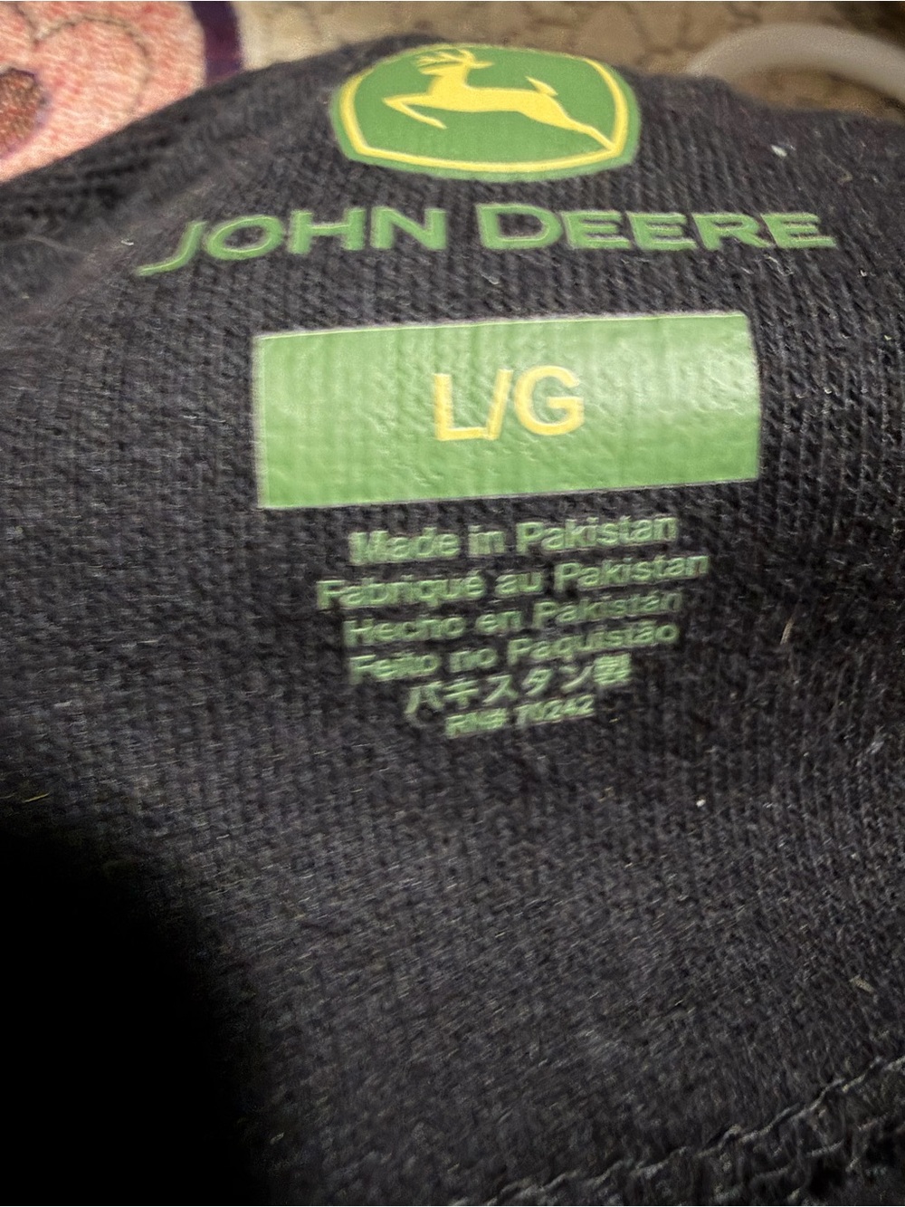 John Deere Black Hoodie with Green Logo. Size L - Picture 4 of 4